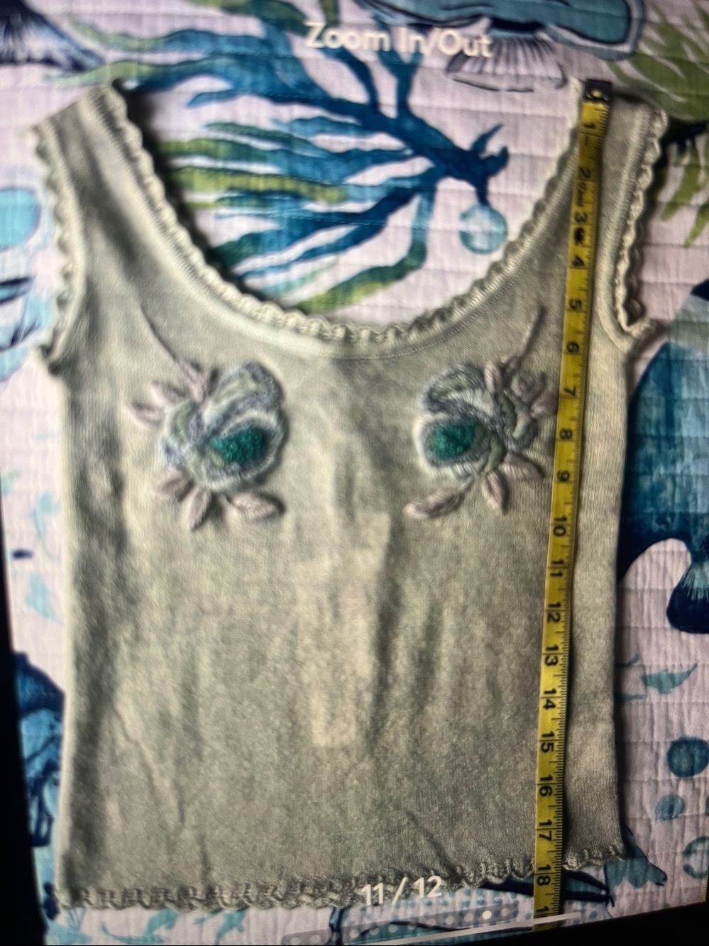 Blumarine wool Mint Floral Embroidered  Tank Top XS - Picture 12 of 12